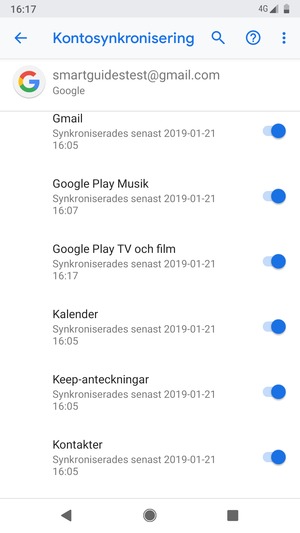 Kontrollera att Kontakter är valt