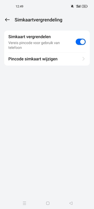 Selecteer Pincode simkaart wijzigen