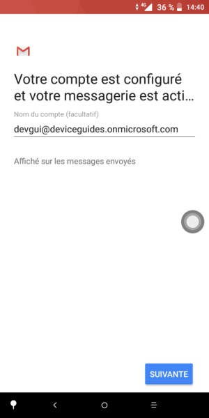 Donnez un nom à votre compte et sélectionnez SUIVANTE