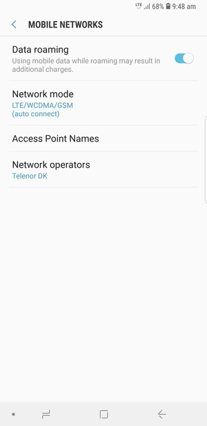 Turn Data roaming on or off