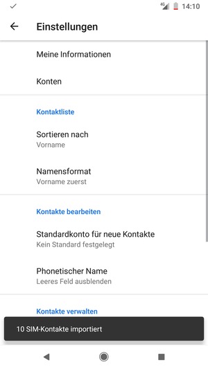 Ihre Kontakte werden in Ihrem Google Konto gespeichert und auf Ihrem Handy gespeichert, wenn Google das nächste Mal synchronisiert wird.