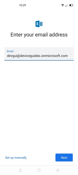 Enter your Email address and  select Set up manually