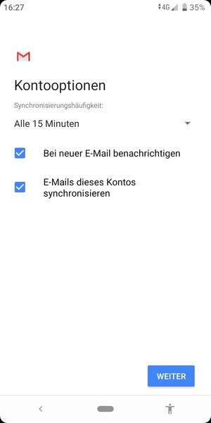 Wählen Sie WEITER