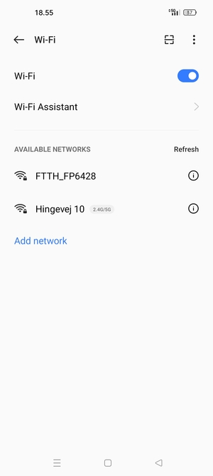 Select the wireless network you want to connect to