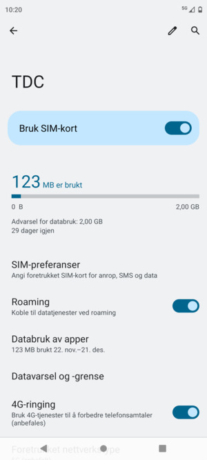 Slå Roaming på eller av