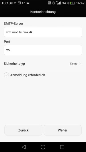 Deaktivieren Sie das Kontrollkästchen Anmeldung erforderlich und wählen Sie Weiter