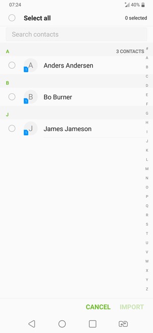 Check the Select all checkbox