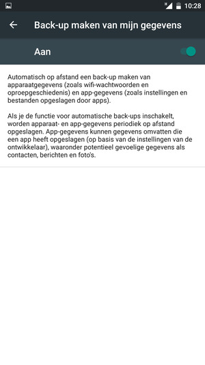 Selecteer de Terug-knop