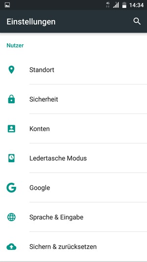Scrollen Sie und wählen Sie Konten