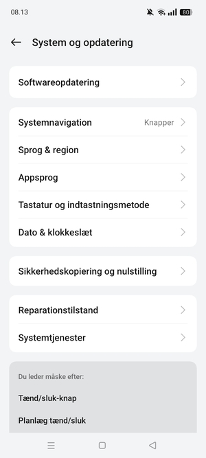 Vælg Softwareopdatering