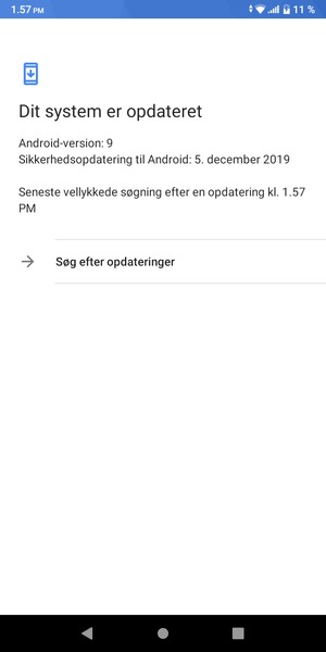 Hvis din telefon er opdateret, vil du se følgende skærmbillede