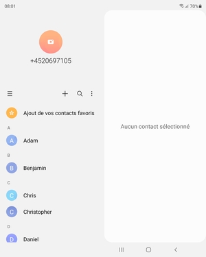 Sélectionnez le bouton du Menu