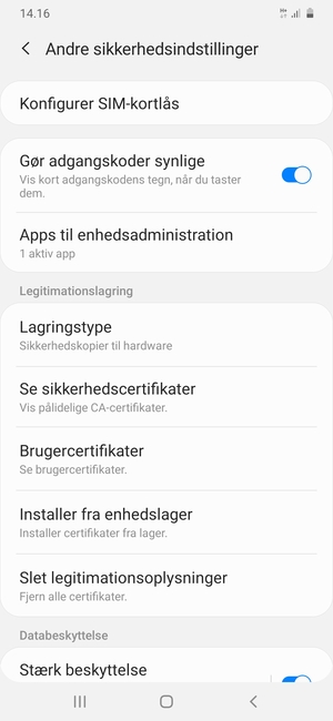 Vælg Konfigurer SIM-kortlås