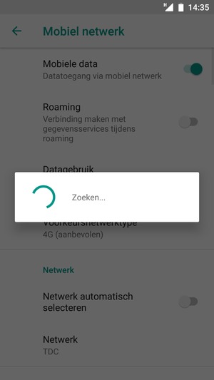 Wacht tot de zoekopdracht beëindigd is