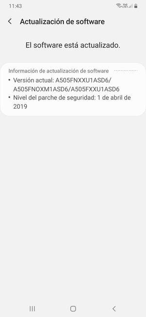 Si su teléfono está actualizado, verá la siguiente pantalla