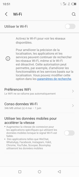 Activer le Utiliser le Wi-Fi