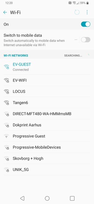 You are now connected to the Wi-Fi network