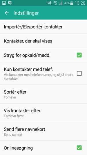 Vælg Importér/Eksportér kontakter