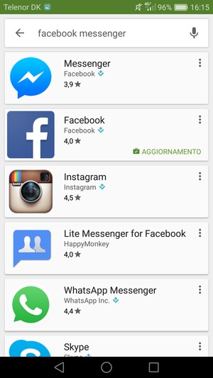Seleziona l'applicazione