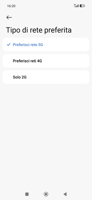 Seleziona la tua opzione preferita