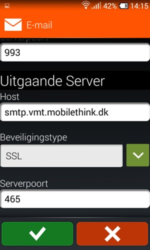 Scroll naar beneden en voer e-mailgegevens in. Selecteer OK