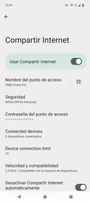 El teléfono ha sido configurado para su uso como módem