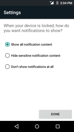 Select your preferred option and select DONE