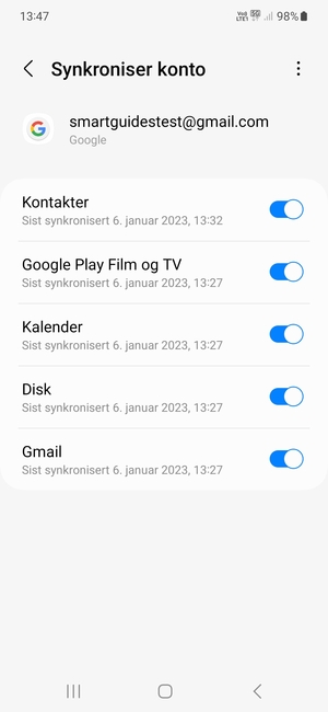 Velg menyknappen