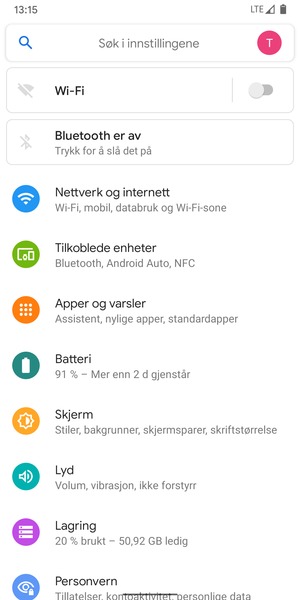 Slå på Wi-Fi