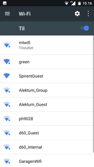 Du er nu tilsluttet Wi-Fi netværket