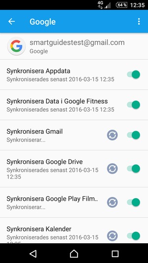 Din information kommer att synkroniseras
