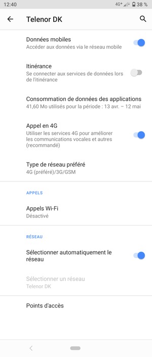 Faites défiler et sélectionnez Points d'accès