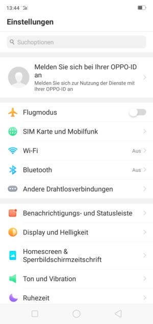 Wählen Sie SIM Karte und Mobilfunk