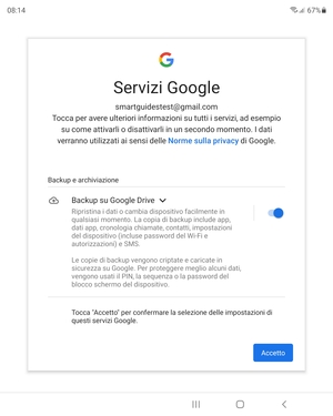 Seleziona Accetto