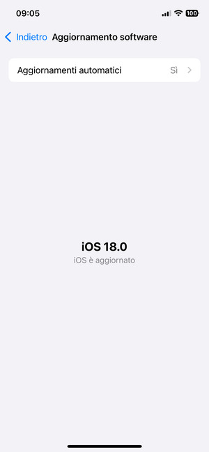 Se il tuo iPhone è aggiornato, vedrai la schermata seguente.