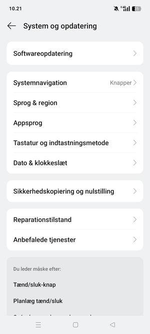 Vælg Softwareopdatering