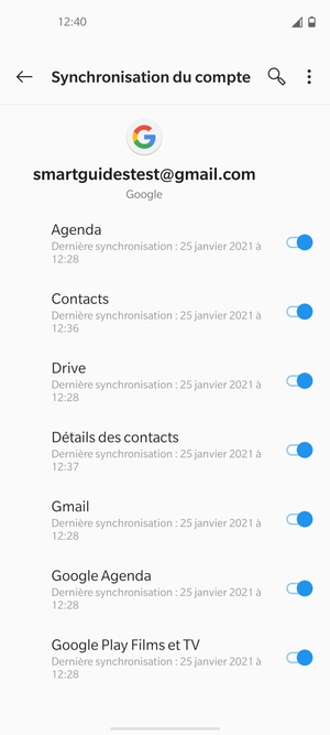 Sélectionnez le bouton du Menu