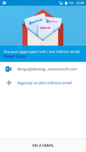 Seleziona VAI A GMAIL