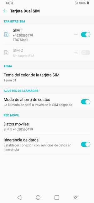 Activar o desactivar Itinerancia de datos