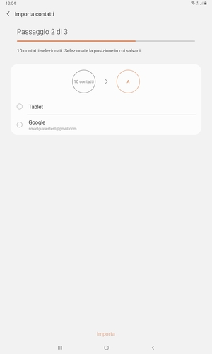 Seleziona il tuo account Google