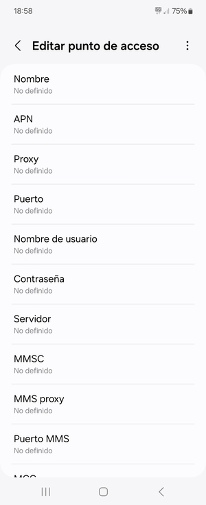 Introduzca la información de Internet