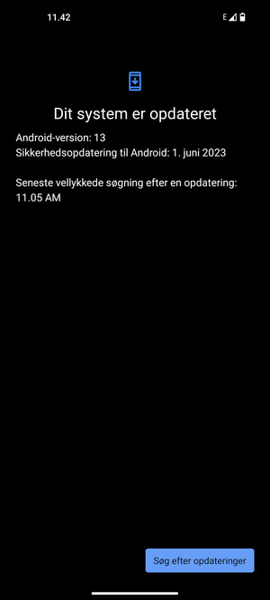 Hvis din telefon er opdateret, vil du se følgende skærmbillede