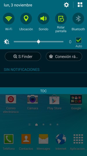 Deslice hacia abajo el menú superior
