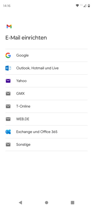 Wählen Sie Exchange und Office 365