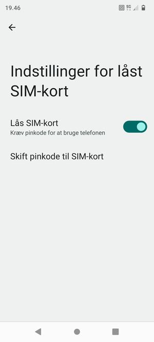Vælg Skift pinkode til SIM-kort