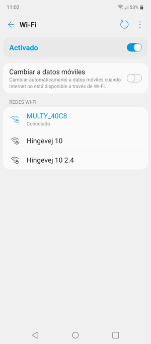 Ahora está conectado a la red Wi-Fi