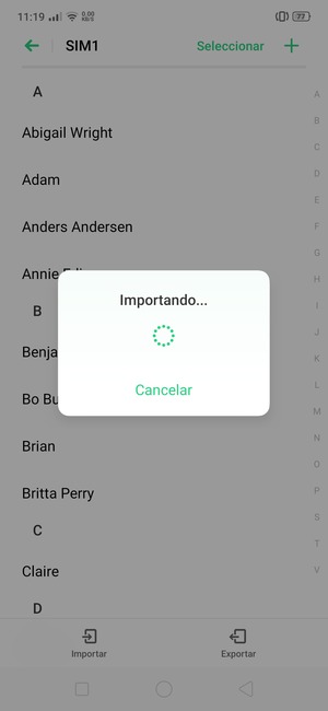 Sus contactos se guardarán en su cuenta de Google y se guardarán en su teléfono la próxima vez que Google sea sincronizado.