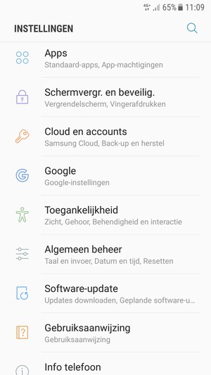 Scroll naar en selecteer Schermvergr. en beveilig.