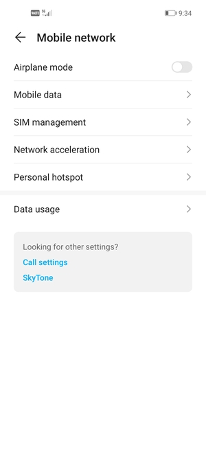 Select Mobile data
