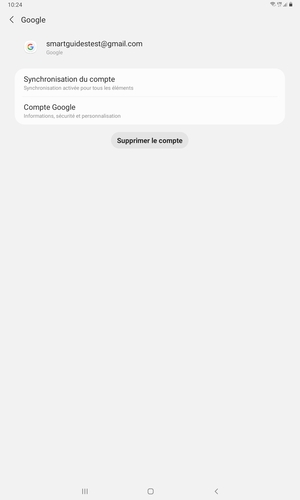 Sélectionnez Synchronisation du compte
